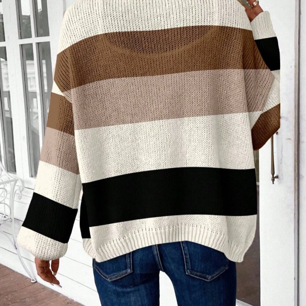 White Casual Women's Contrast Cardigan - Picture 2 of 6
